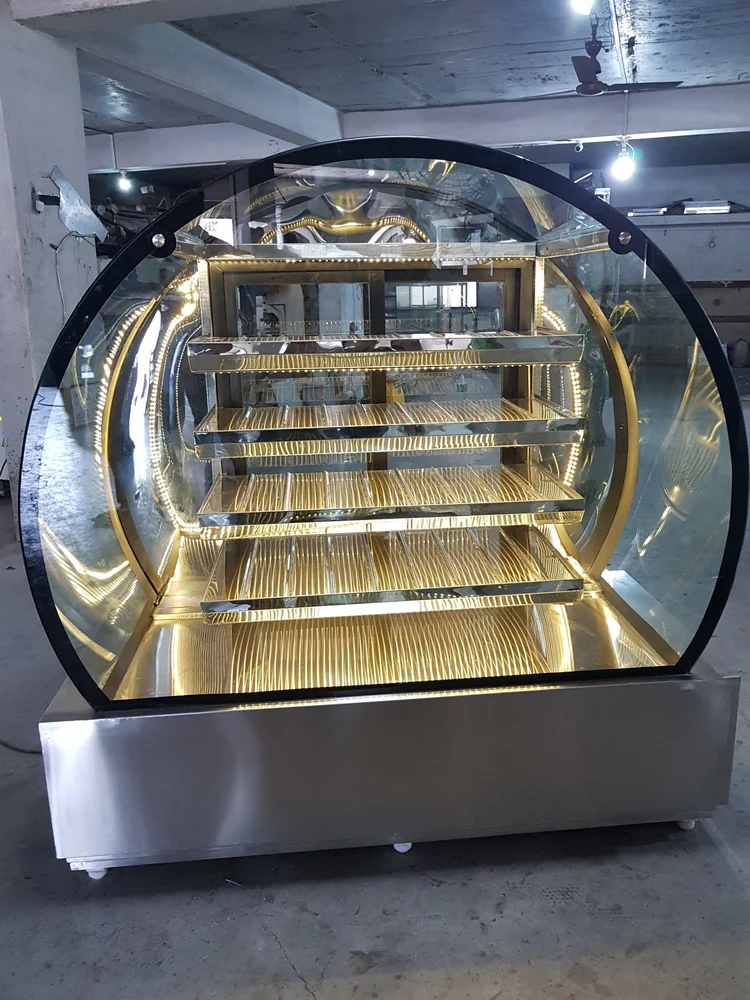 Curved Glass SS Display Counter